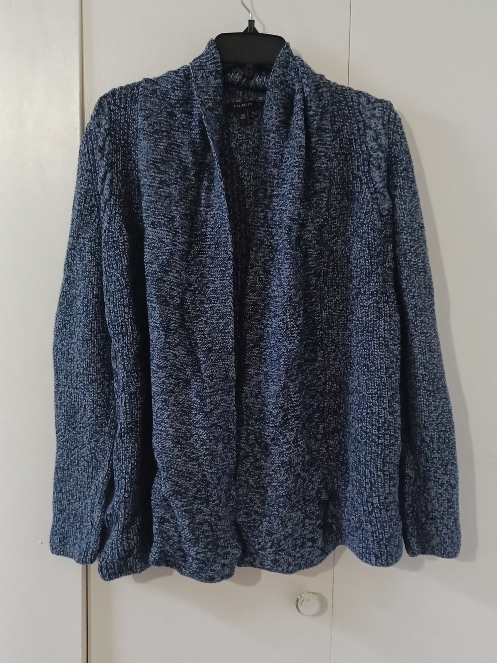 Talbots Navy Blue Open-Front Chenille Cardigan